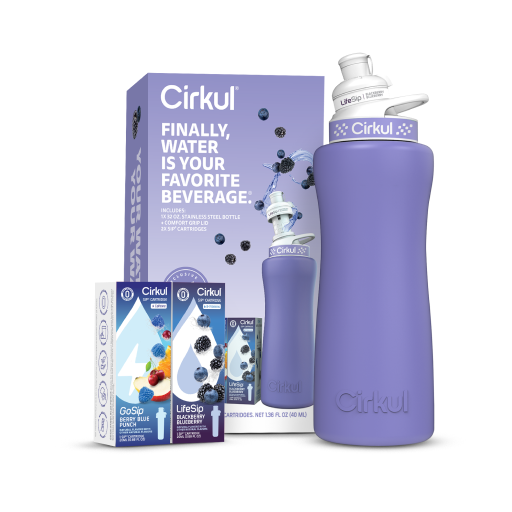 32oz. Matte Periwinkle Stainless Steel Bottle Starter Kit B0